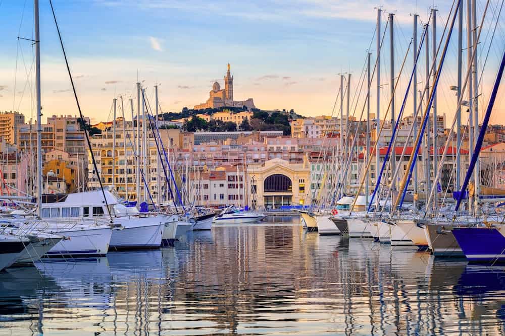 Yachts in the Old Port of Marseilles France