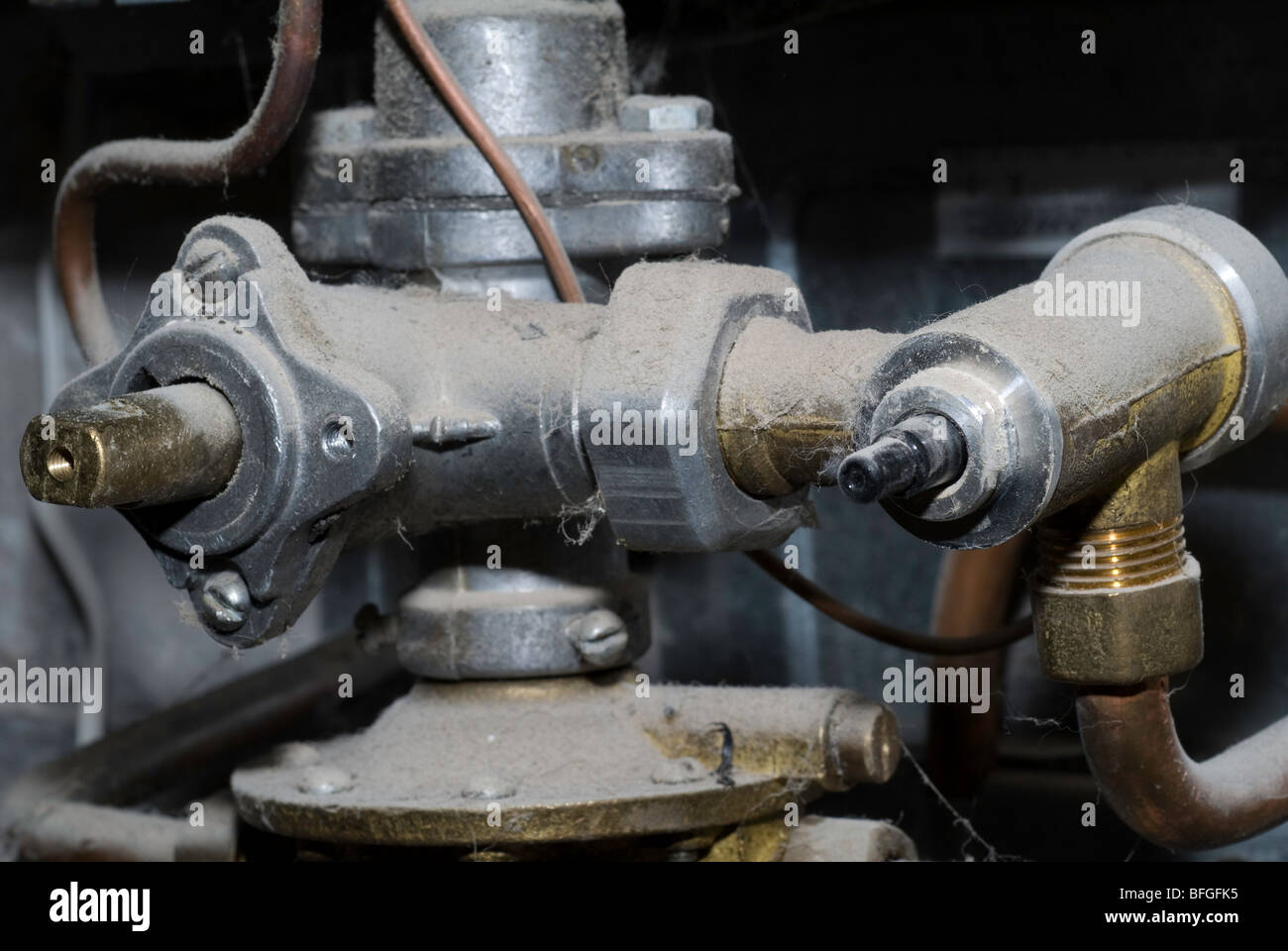 Old Dusty Gas Water Heater Inside View Stock Photo 26793737 Alamy