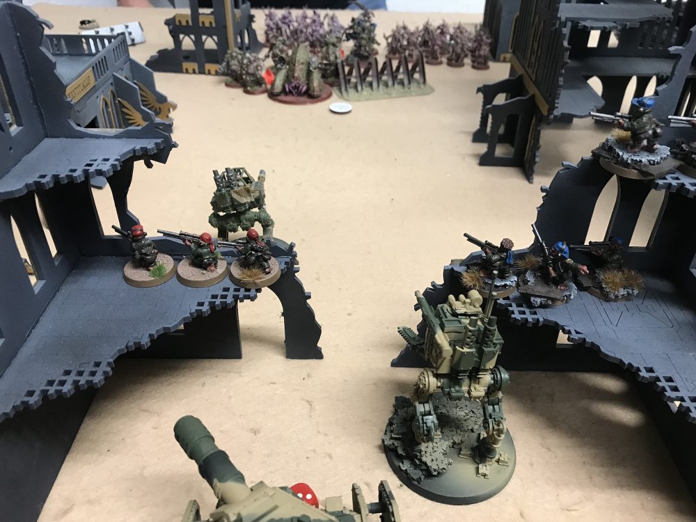 Looking out towards the incoming slaughter - Death Guard vs Astra Militarum