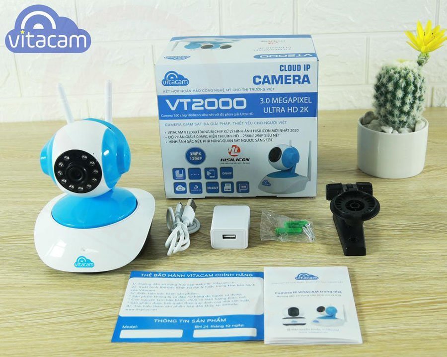 Vitacam VT2000 - Camera IP Wi-Fi trong nhà 3MP | HDnew CCTV