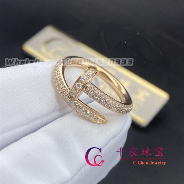 Cartier Juste un Clou Ring in 18k Rose Gold with Diamonds N4748600
