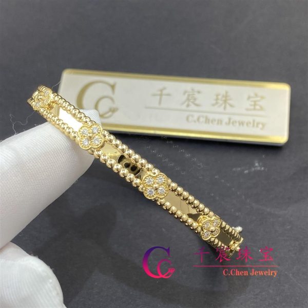 Van Cleef & Arpels Perlée Sweet Clovers Bracelet Medium Model Yellow Gold VCARP6X600