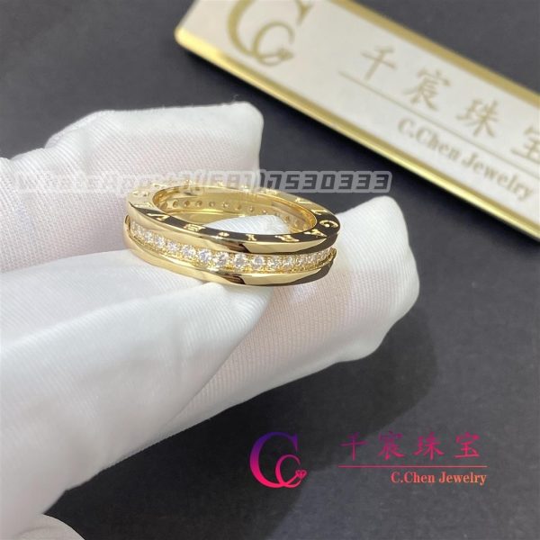 Bulgari B.Zero1 small model ring in yellow gold and diamonds AN850561