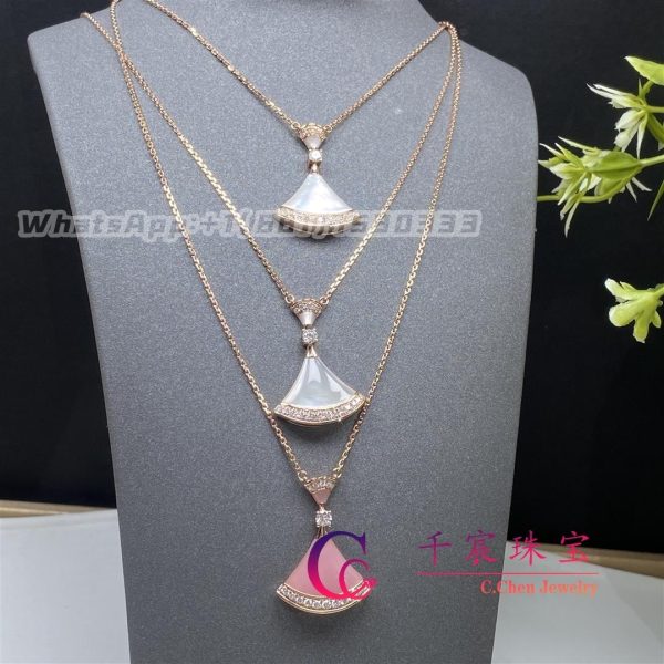 Bulgari Divas’ Dream Necklace With Pink Opal Pendant Pavé Diamonds 354340