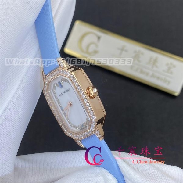 Harry Winston Emerald Collection Rose Gold and white mother-of-pearl Dial Quartz Watch EMEQHM18RR006