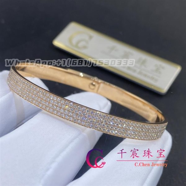 Hermès Kelly Diamond Pave Bangle Rose Gold Bracelet H109500B