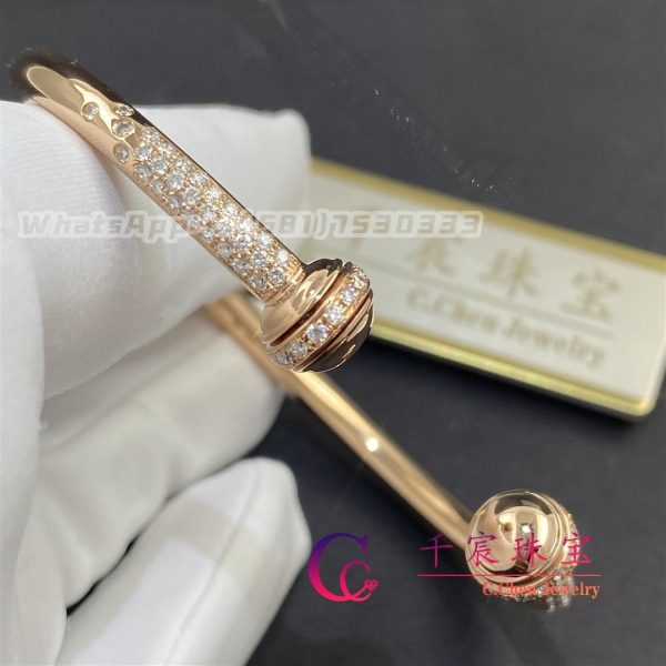 Piaget Possession Open Bangle Bracelet 18k Rose Gold And Diamonds G36PV400