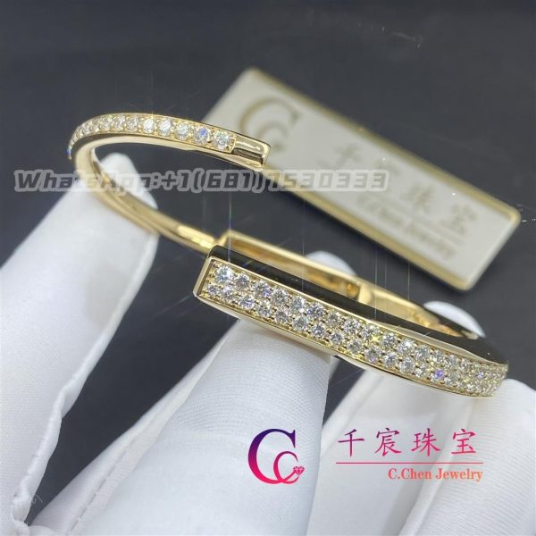 Tiffany Lock Bangle in Yellow Gold with Full Pavé Diamonds 70158213