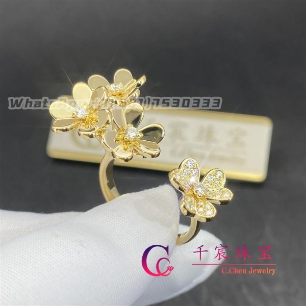 Van Cleef & Arpels Frivole Between The Finger Ring Yellow Gold And Diamond VCARP3W500