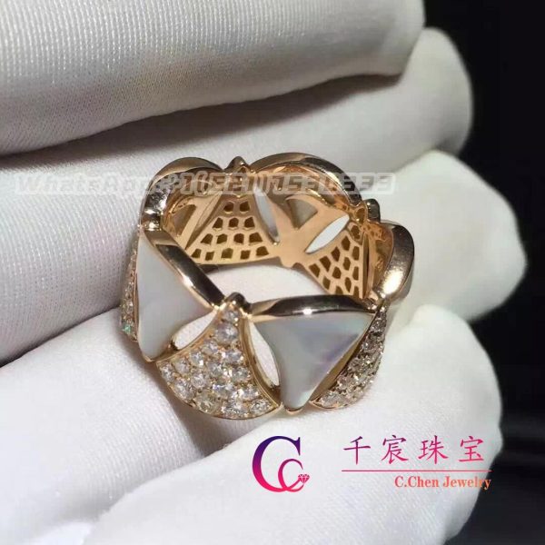 Bulgari Divas’ Dream Ring Mother-of-pearl and pavé diamonds Ring AN856775