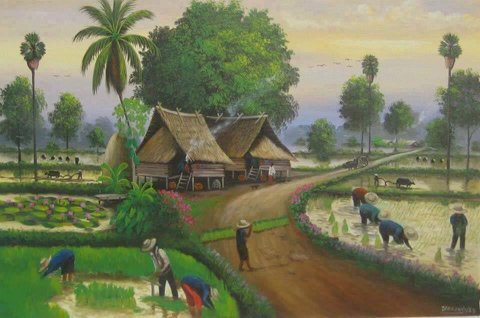 10 Lukisan Pemandangan Khas Era 90 An Ini Membawamu Bernostalgia, Gambar ilustrasi lukisan pemandangan alam