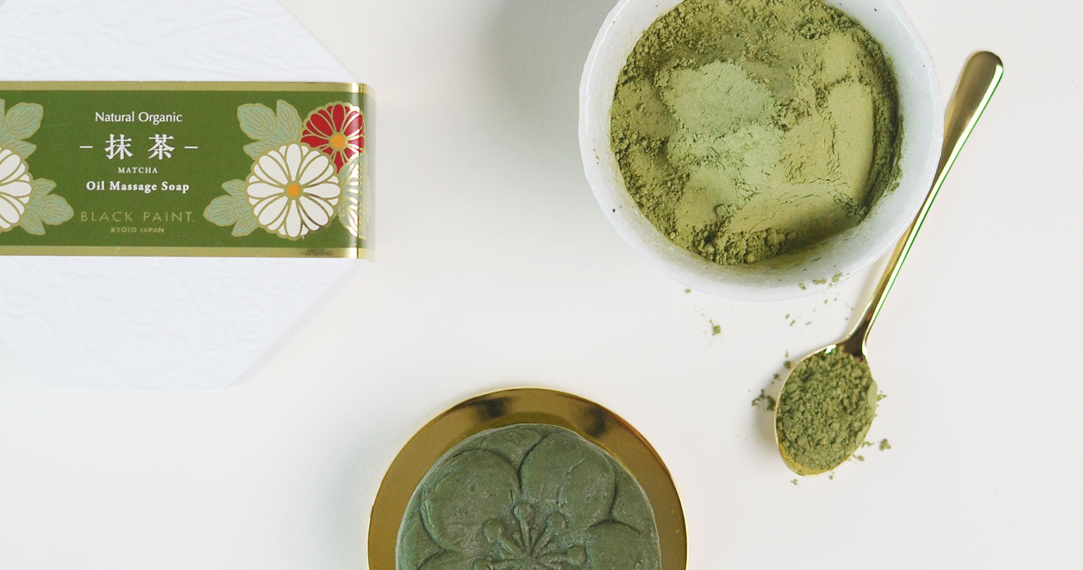 green tea powder and matcha tea soap