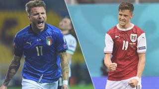 Italy vs Austria live stream at Euro 2020 — Ciro Immobile of Italy and Christoph Baumgartner of Austria
