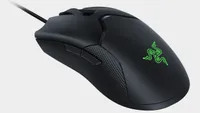 Razer Viper Ultimate gaming mouse on a grey background