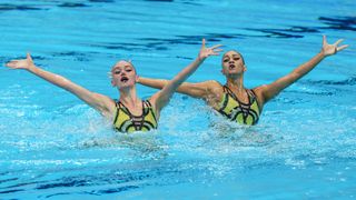 Team USA Swimming: Anita Alvarez and Lindi Schroeder of Team United States compete in Artistic/Synchronized Swimming