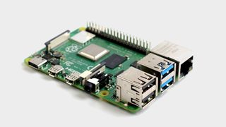 2GB version of the Raspberry Pi 4 on a grey background