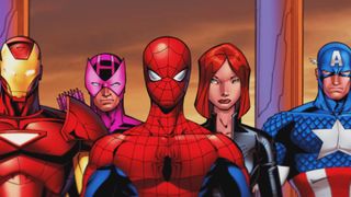 Iron Man, Hawkeye, Spider-Man, Black Widow, and Captain America