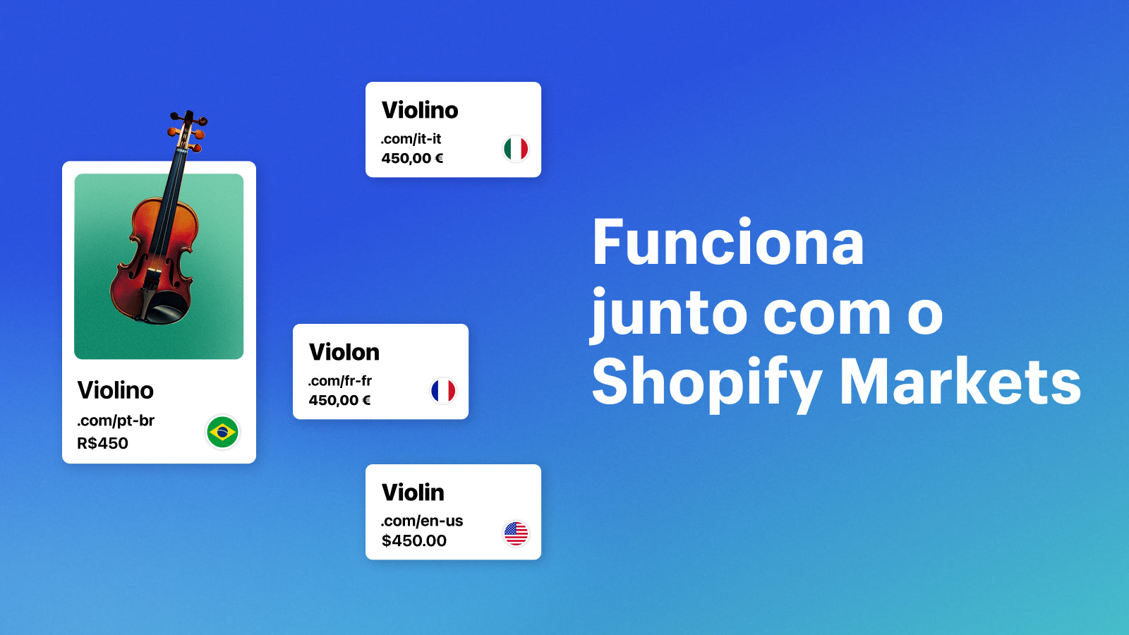 Funciona  junto com o  Shopify Markets