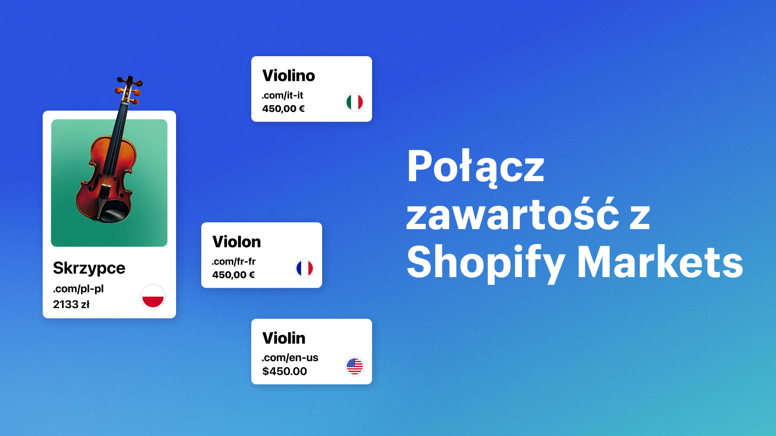 Połącz zawartość z Shopify Markets