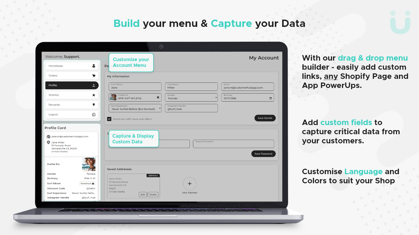Build your menu & Capture your Data