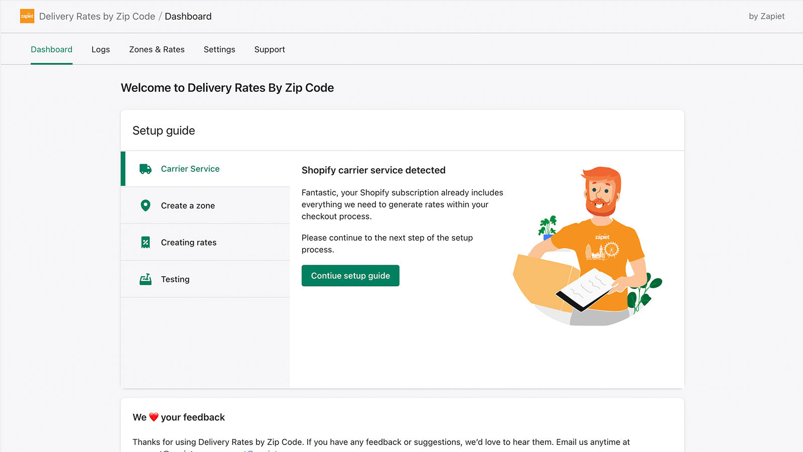 Zapiet Rates By Zip Code Easily Calculate Delivery Fees Using A Customer S Zip Code Shopify App Store