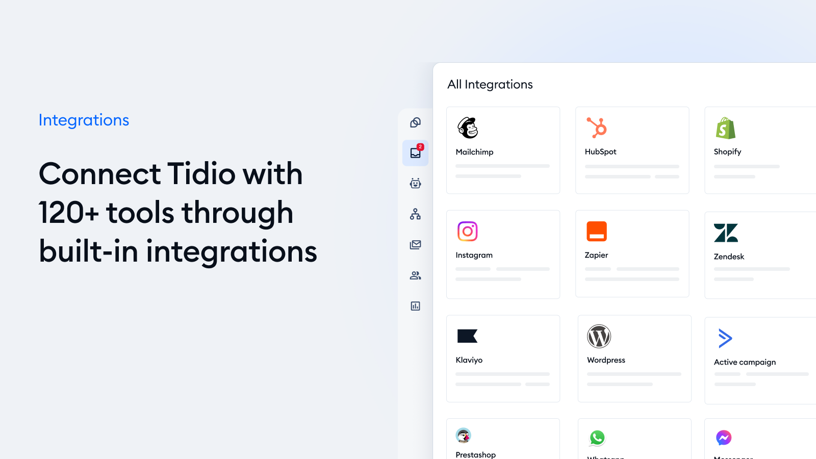 Connect your Instagram, Messenger, Live chat, and email inboxes