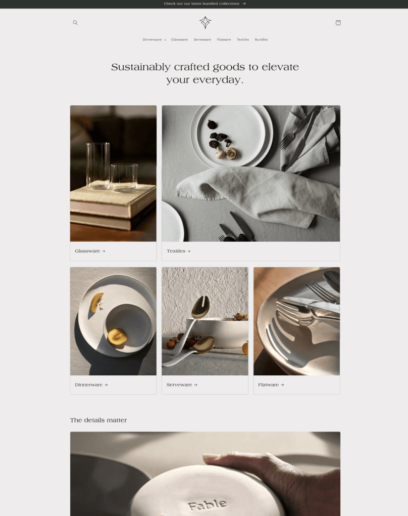 Pré-visualização de um Craft, um tema focado num produto ideal para vender produtos artesanais