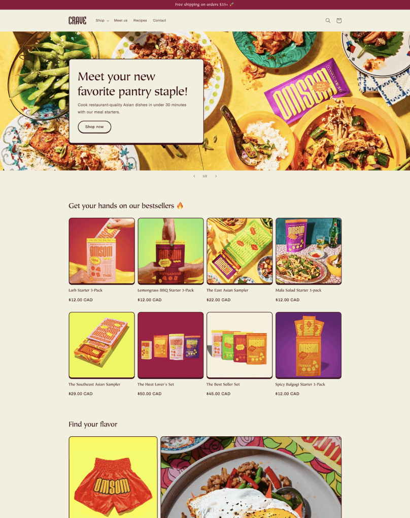 Pré-visualização de um Crave, um tema apelativo ideal para as compras em dispositivos móveis