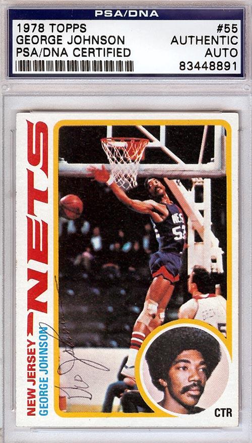 George Johnson Autographed 1978 Topps Card 55 New Jersey Nets Psa Dna Rsa