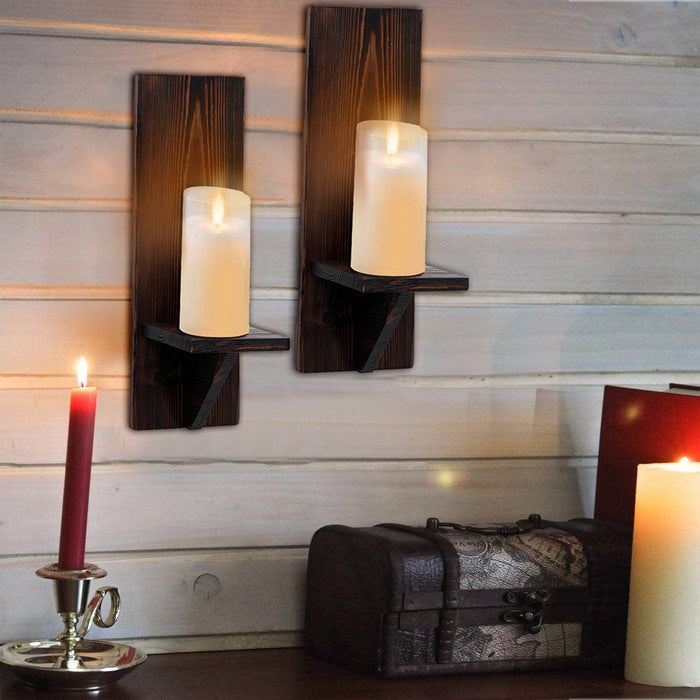 Welland Rustic Wall Mounted Shelf Candle Holders Wall Planter Holder H Welland Store
