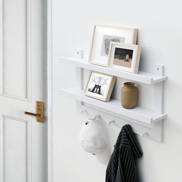 Welland 2 Tiers Entryway Floating Shelf Wall Hanging Shelf Wall Mounte Welland Store