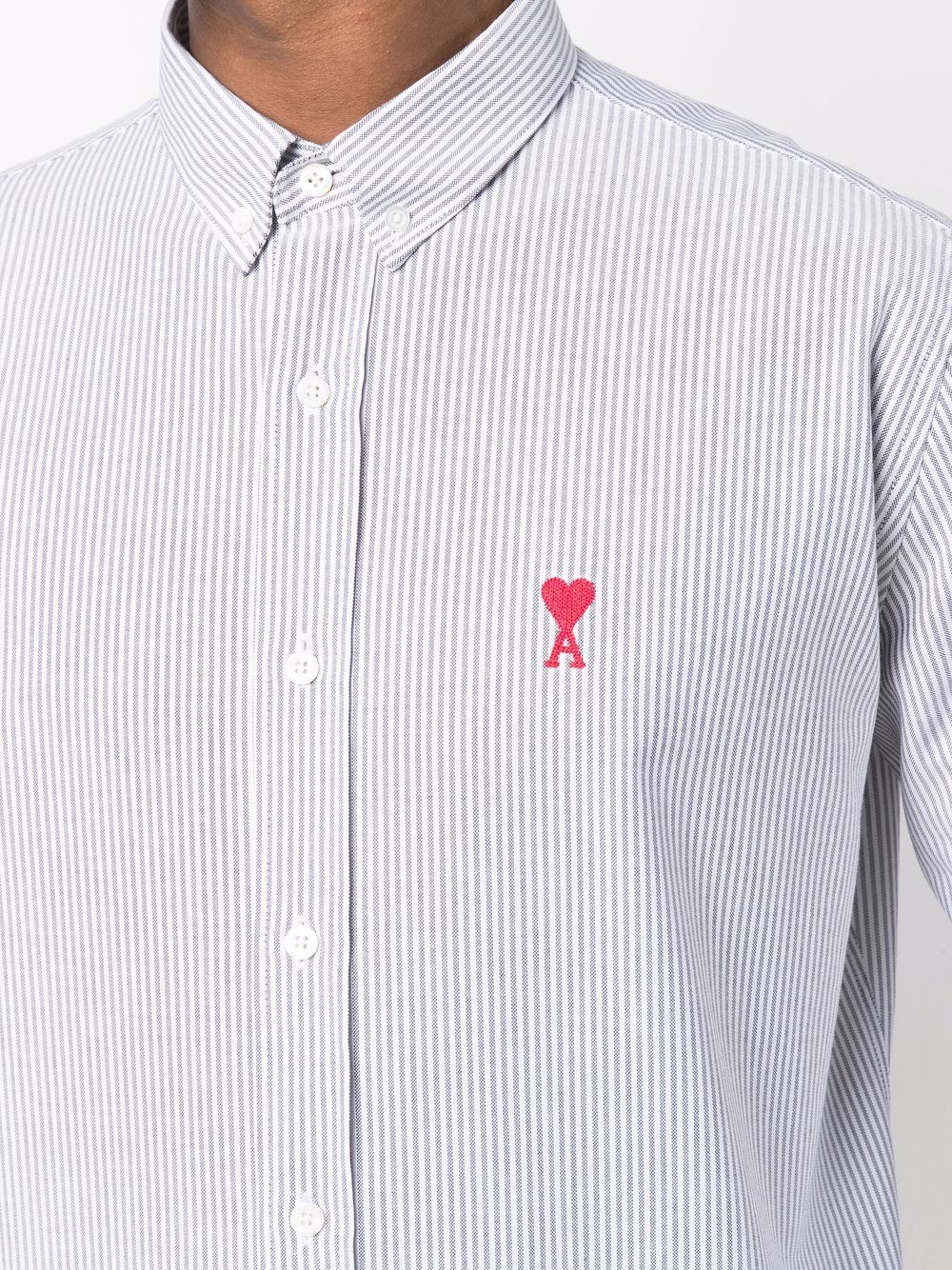 Ami Paris Chemise Ami De Coeur Bleu Blanc Lothaire