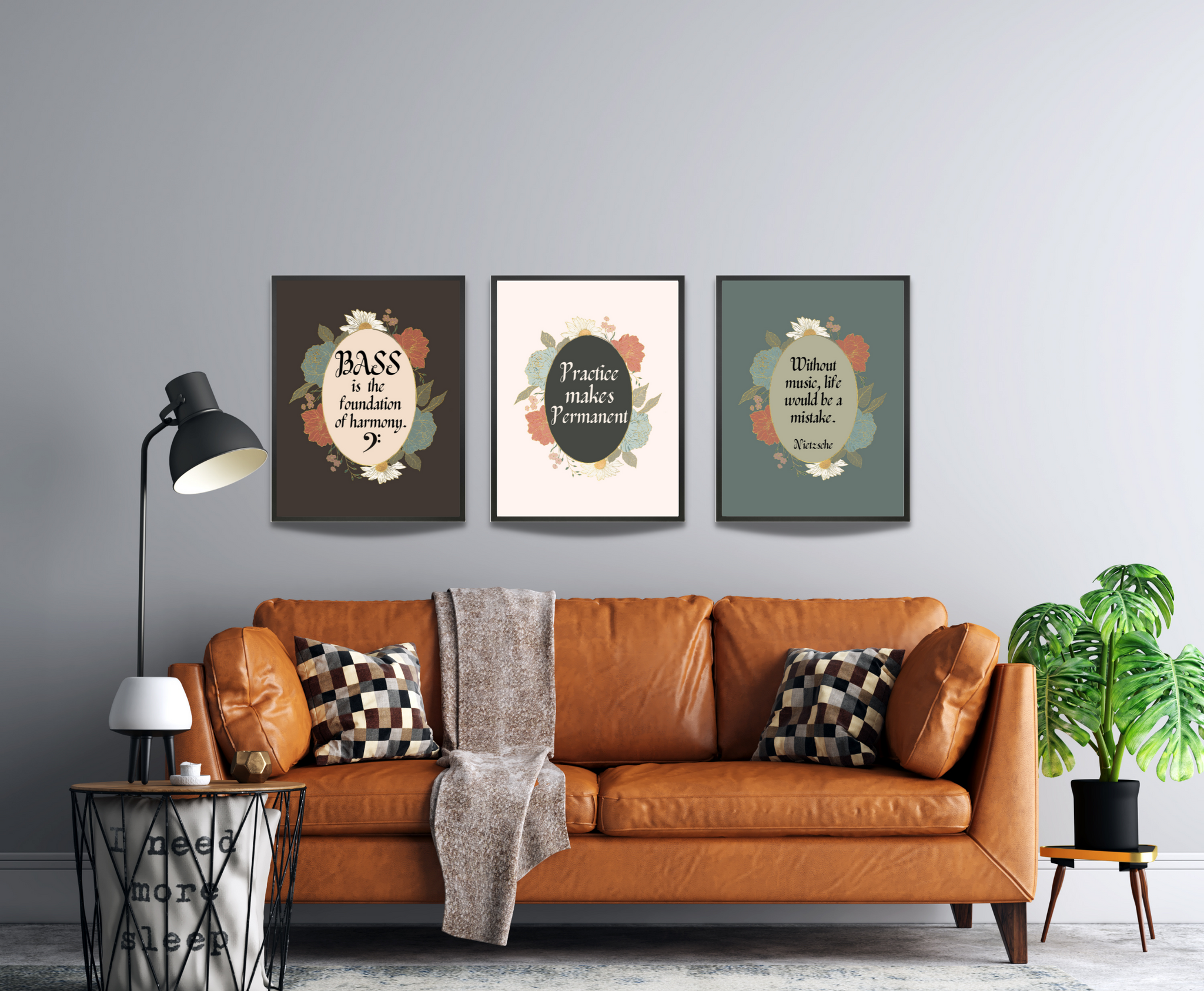Music Art Prints Set Of 6 Wall Decor Bundle Musical Print Nietzsche Music Theory Shop
