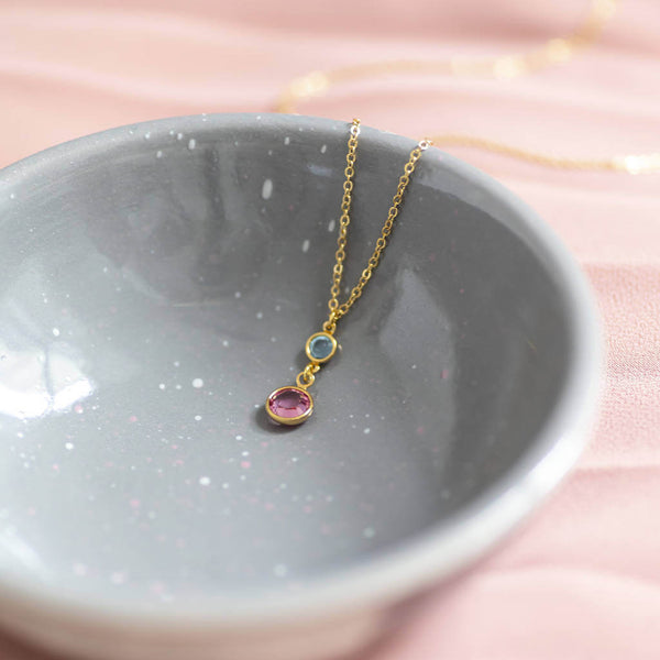 Mum Child Birthstone Link Necklace Joy By Corrine Smith