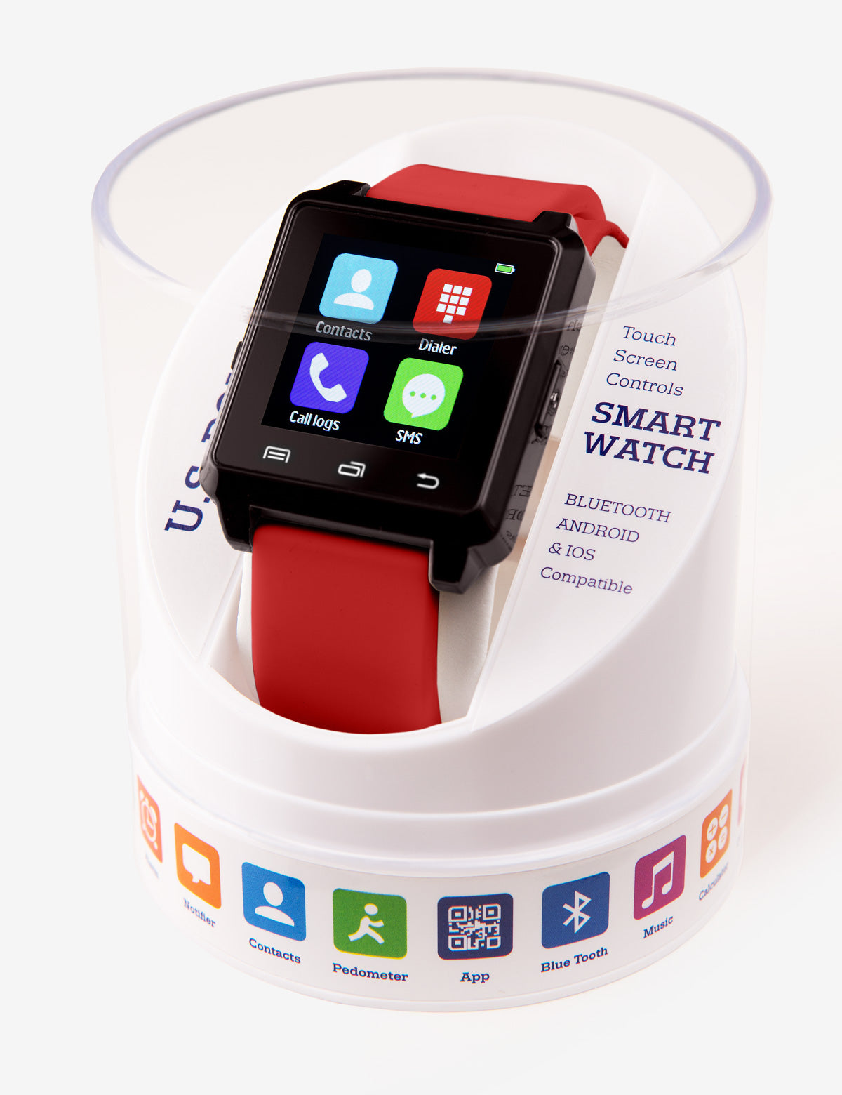 Uspa Red Square Rubber Strap Smart Watch U S Polo Assn