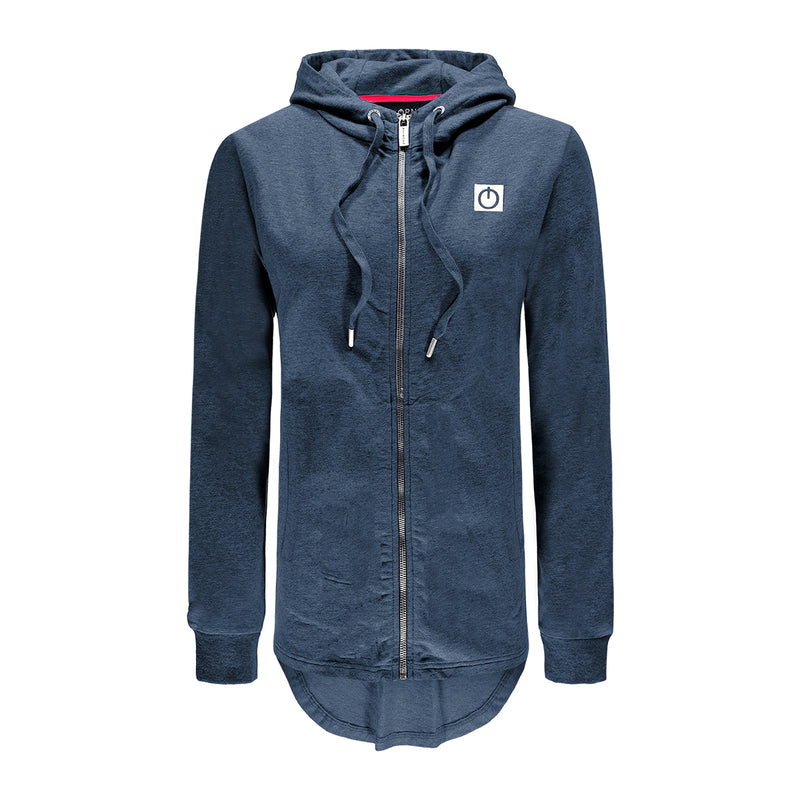 Women Long Sleeve Full Zip Hoody Navy O 1816 1 Re Born Sports