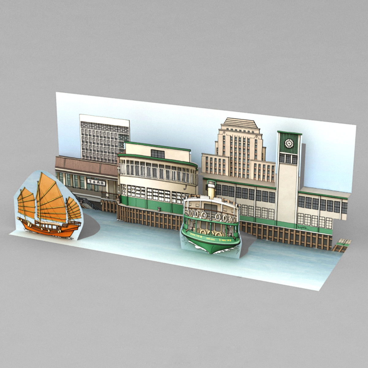 懷舊香港景物摺摺卡 天星小輪 傳耆eldage