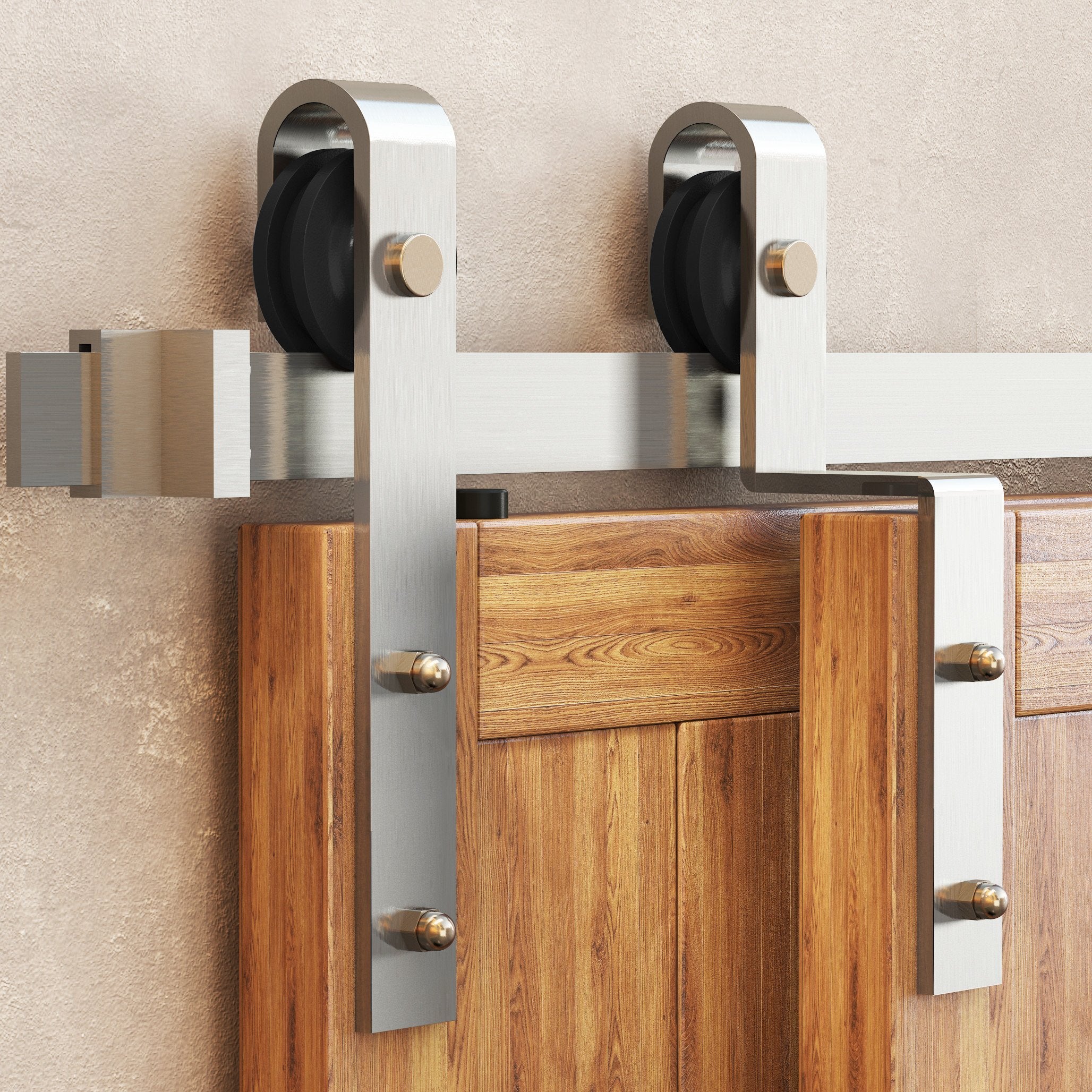 Single Track Bypass Sliding Barn Door Hardware Kit Classic Design Ro Homacer