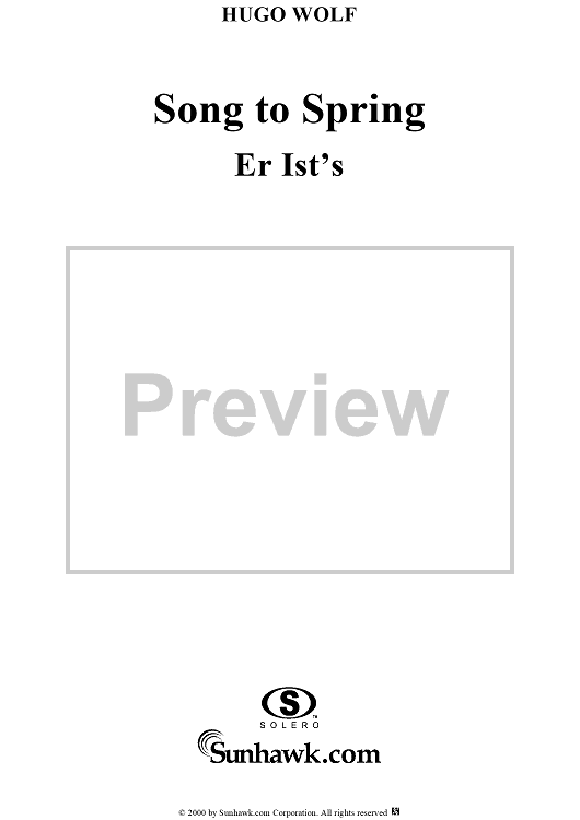 Morike Lieder No 06 Er Ist 39 S Quot Sheet Music For Voice Piano Sheet Music Now