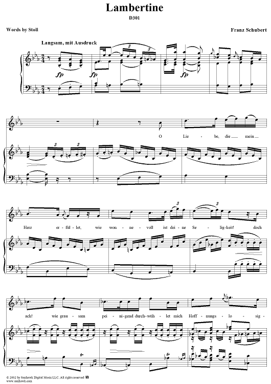 Lambertine D301 Quot Sheet Music For Voice Piano Sheet Music Now