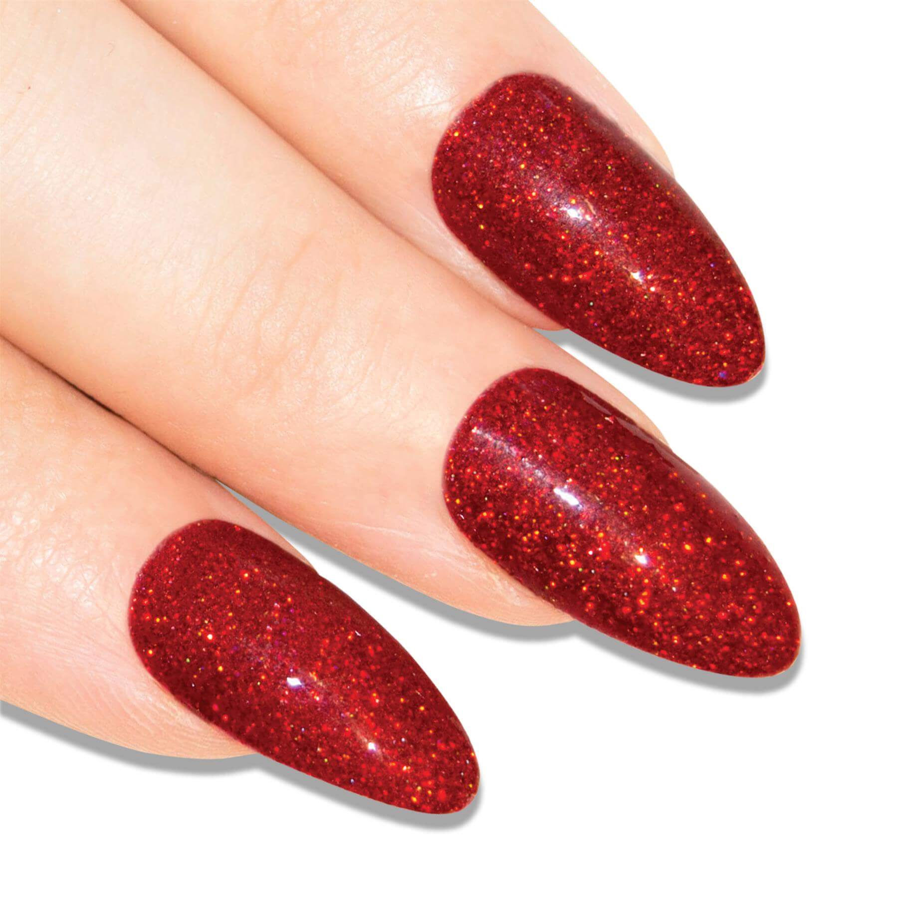 False Nails Bling Art Red Gel Almond Stiletto Long Fake Acrylic Tips With Glue At 6 99 Gbp Only From Bling Art