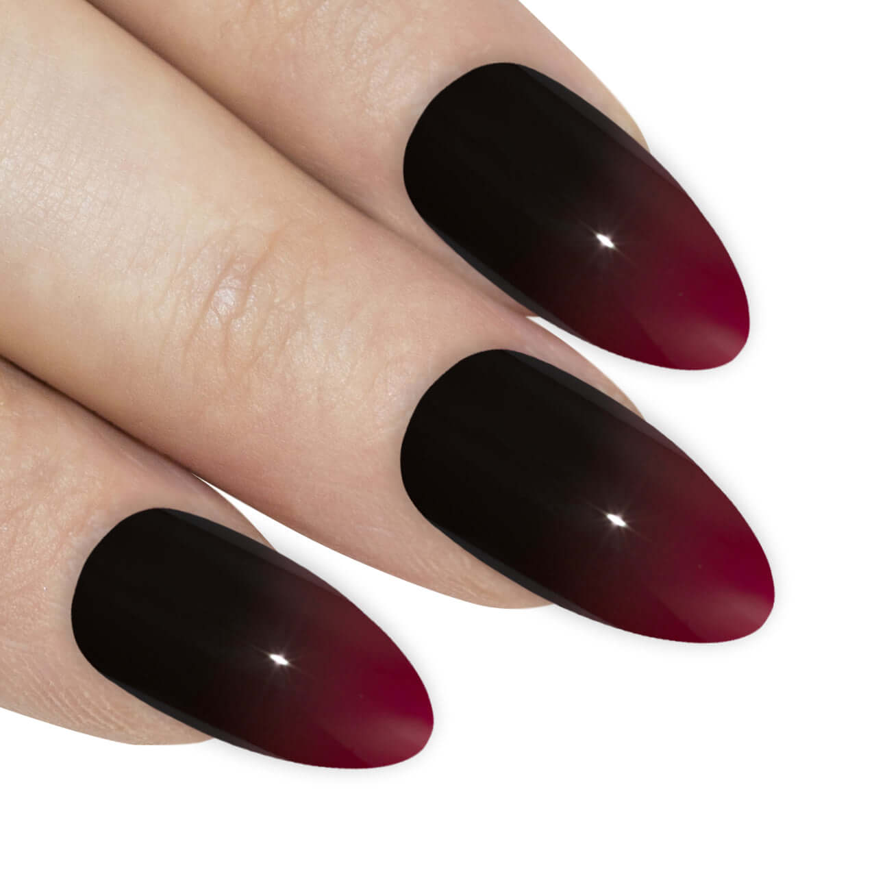 False Nails By Bling Art Red Black Almond Stiletto Acrylic 24 Fake Long Tips At 6 29 Gbp Only From Bling Art
