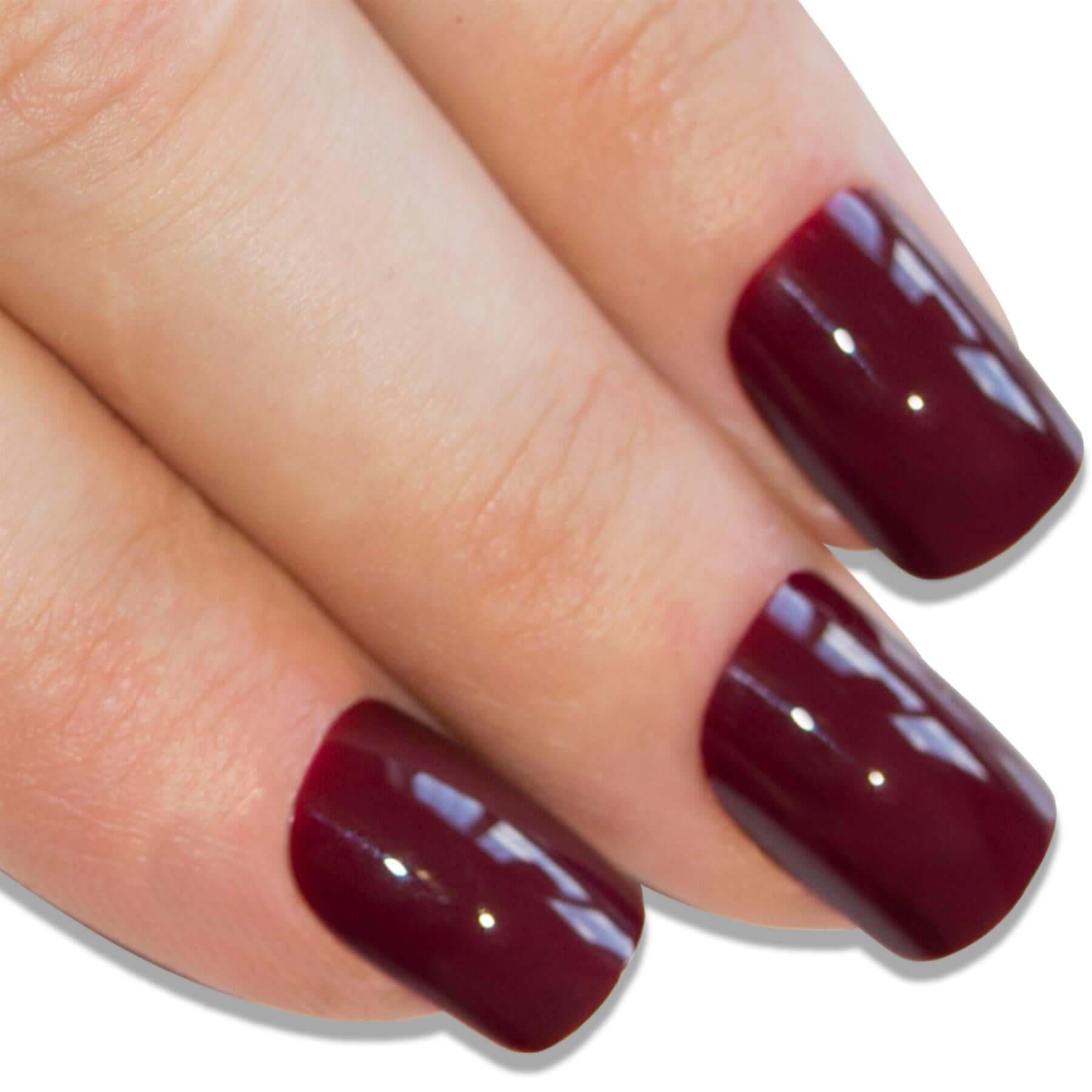 False Nails By Bling Art Brown Red French Manicure Fake Medium Tips With Glue At 5 99 Gbp Only From Bling Art