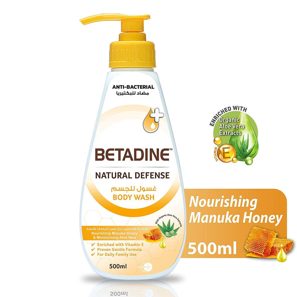 Betadine Natural Defense Body Wash Manuka Honey 500 Ml