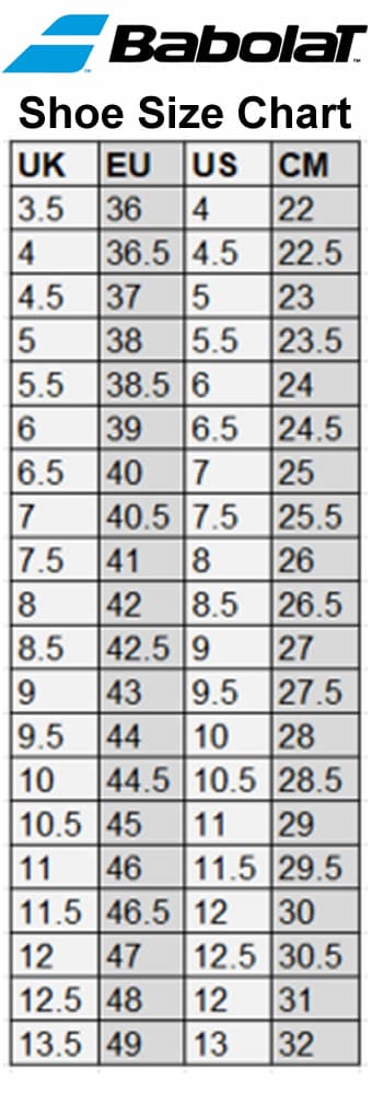 International Shoe Size Conversion Charts Badminton Hq