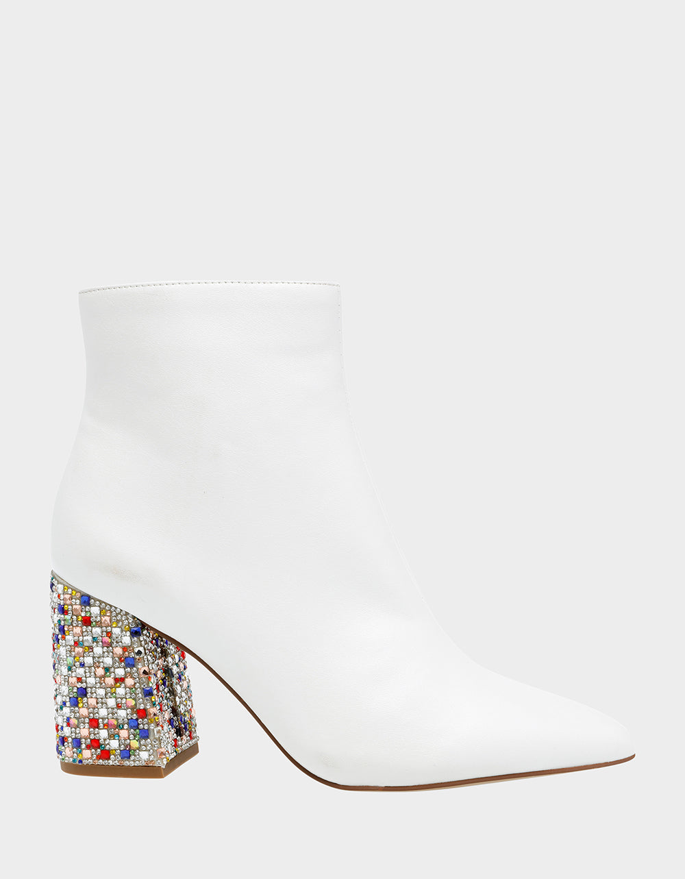 Kassie White Leather Women S Booties Betsey Johnson