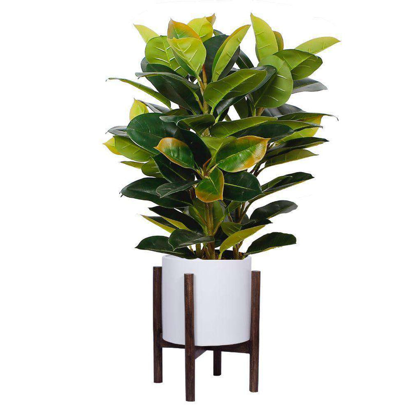 Rica Mid Century Modern Plant Stand With White Planter Multiple Siz Artiplanto