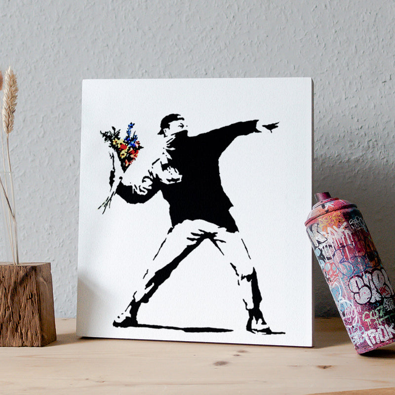 Banksy Bild Blumenwerfer Kunstdruck Urban Kunst