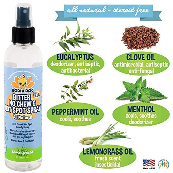 Dog New Bitter 2 In 1 No Chew Hot Spot Spray All Natural Anti Chew Remedy Safe For Skin Wounds Anything Else Made In Usa Eco Trade Company