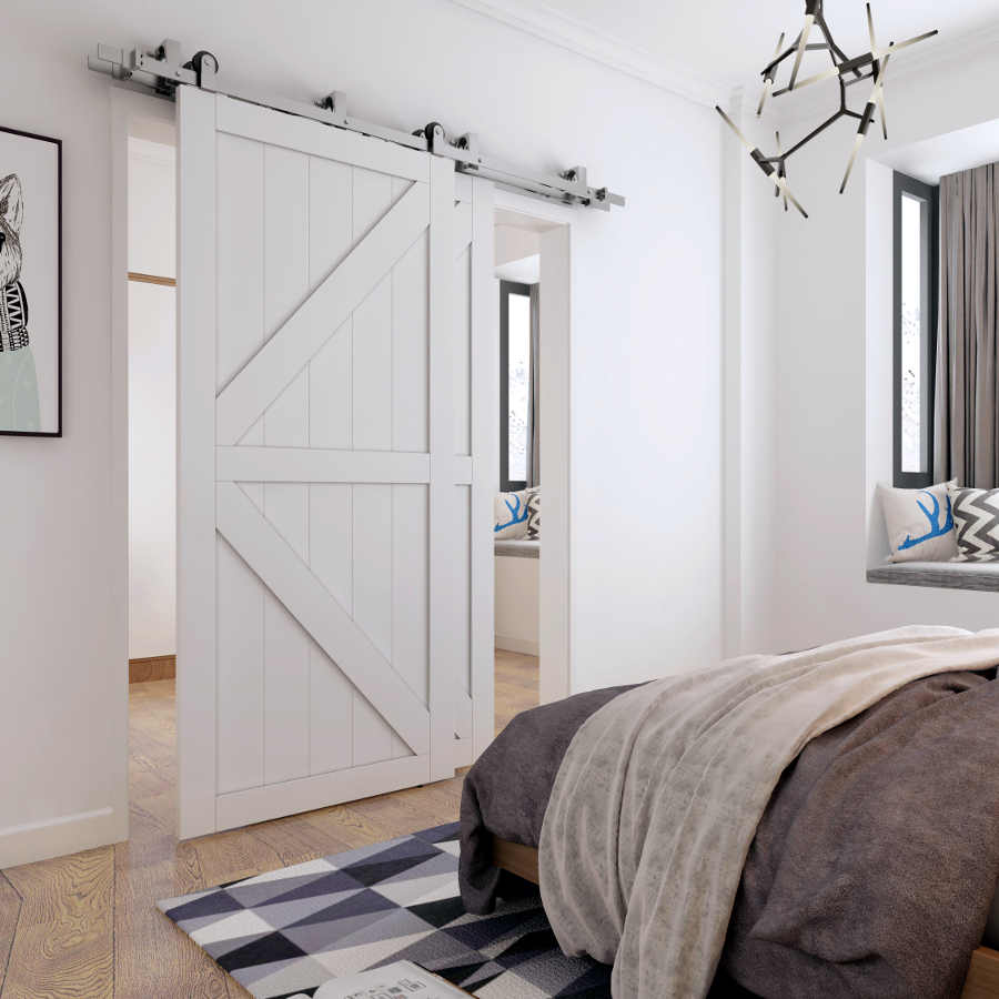 Stainless Bypass Barn Door Hardware Kit With Soft Close Viba Barn Doors Hardware